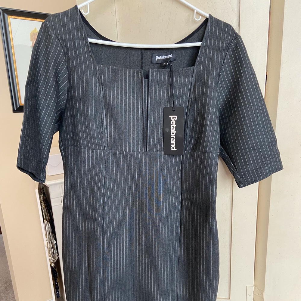 Grey pinstripe dress